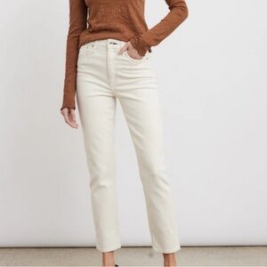 Rag & Bone Nina High-Rise Ankle Cigarette Jean - Ecru